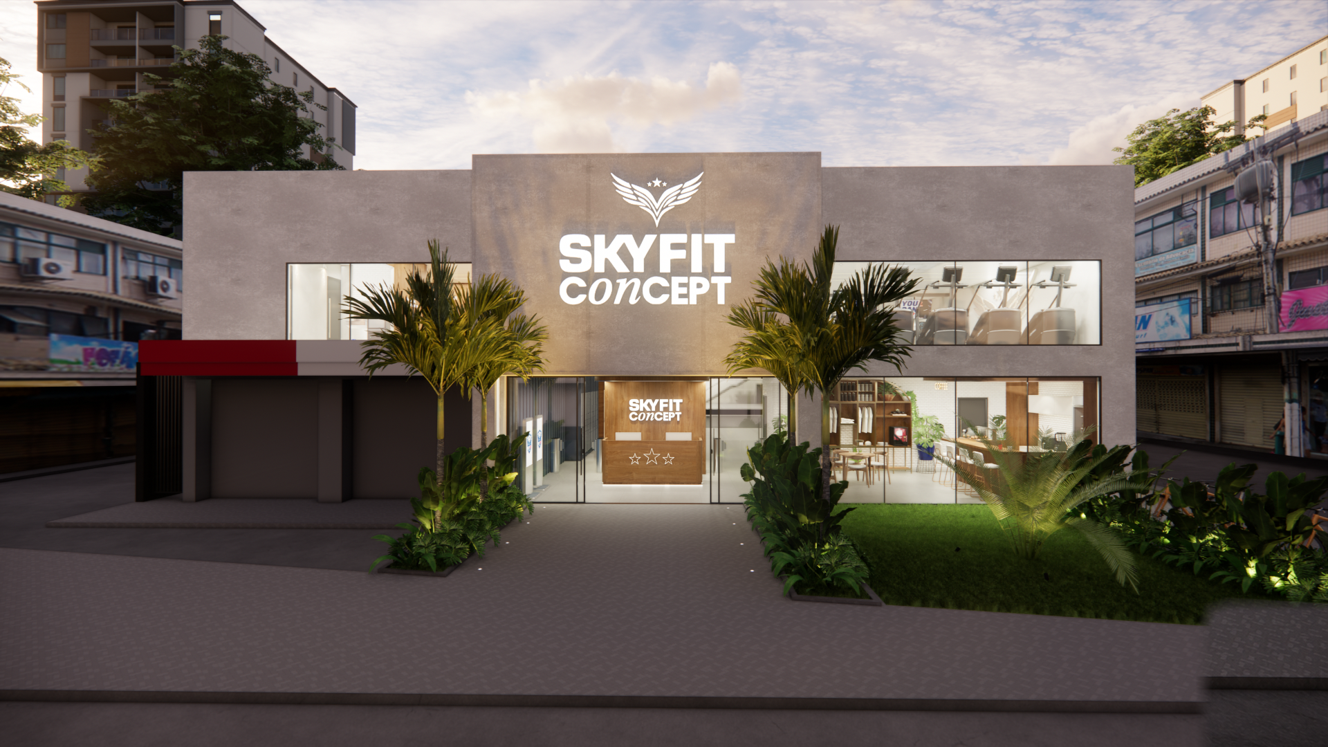 Projeto da fachada Skyfit Concept