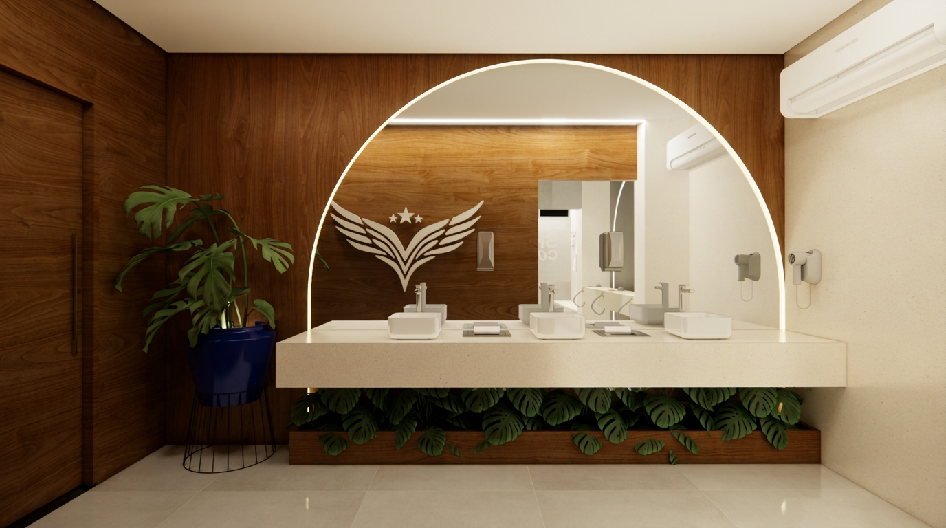 Ambiente de cuidado pessoal da Skyfit Concept
